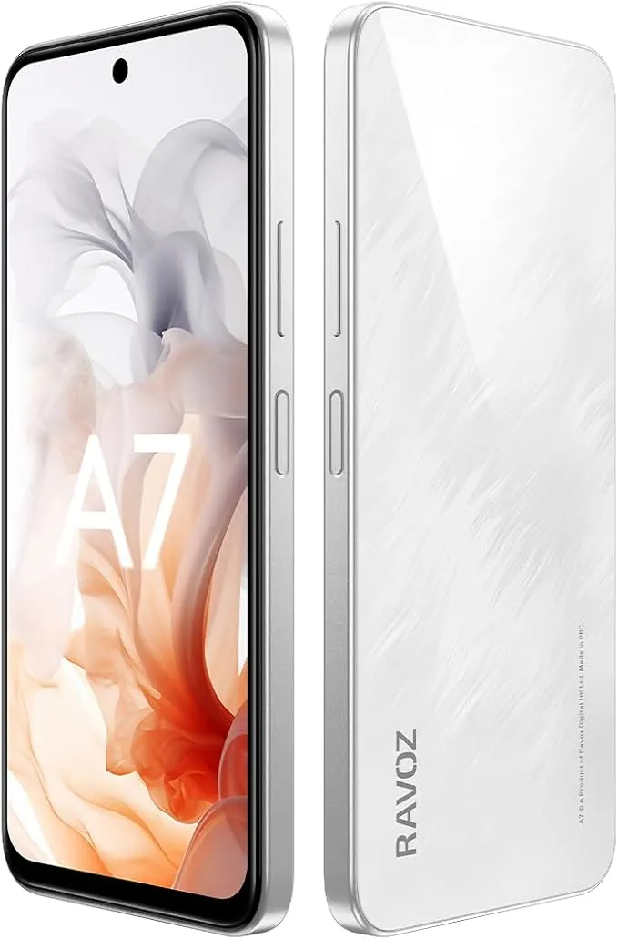 RAVOZ A7 4G Smartphone 4GB RAM 128GB Storage Dual SIM – HD+ Display, AI Camera, Long-Lasting Battery, Face Unlock, Premium Design 4