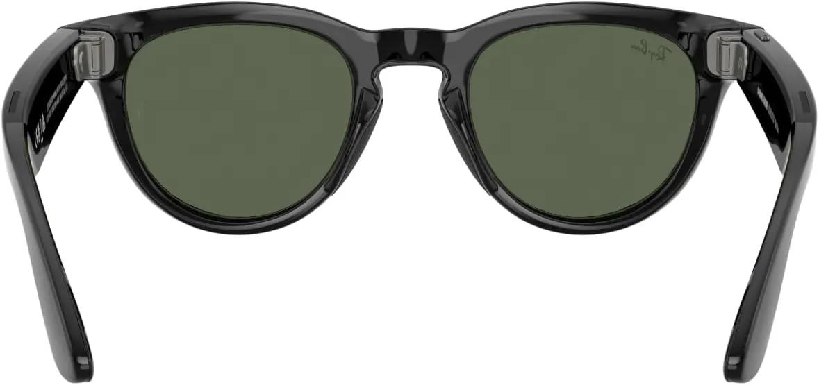 RAY-BAN Meta Gen 2 Headliner - AI Glasses for Men & Women - Shiny Black | 12MP Camera, 3K Ultra HD Video, Voice Command, Open-Ear Audio, 8H Battery, Meta AI App - G-15 Green Lenses 4