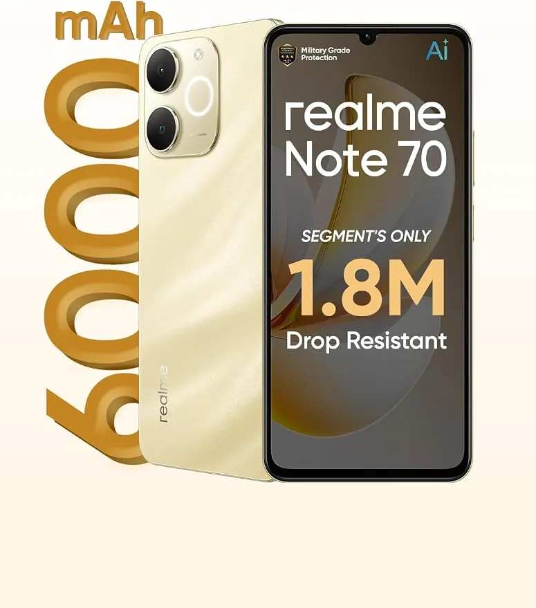 Realme Note 70 4GB RAM 128GB Storage Dual SIM Smartphone – Large Display, Long-Lasting Battery, AI Camera, Smooth Performance