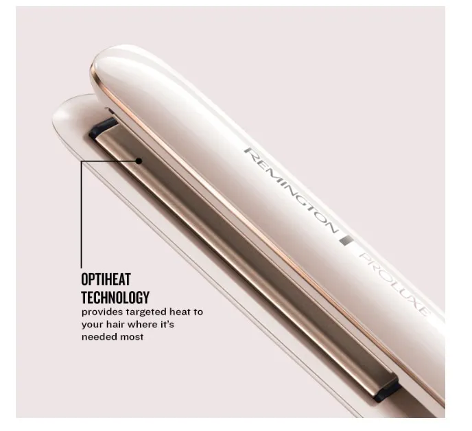 Remington Proluxe Ceramic Hair Straighteners With Pro+ Low Temperature Protective Setting, Rose Gold - S9100