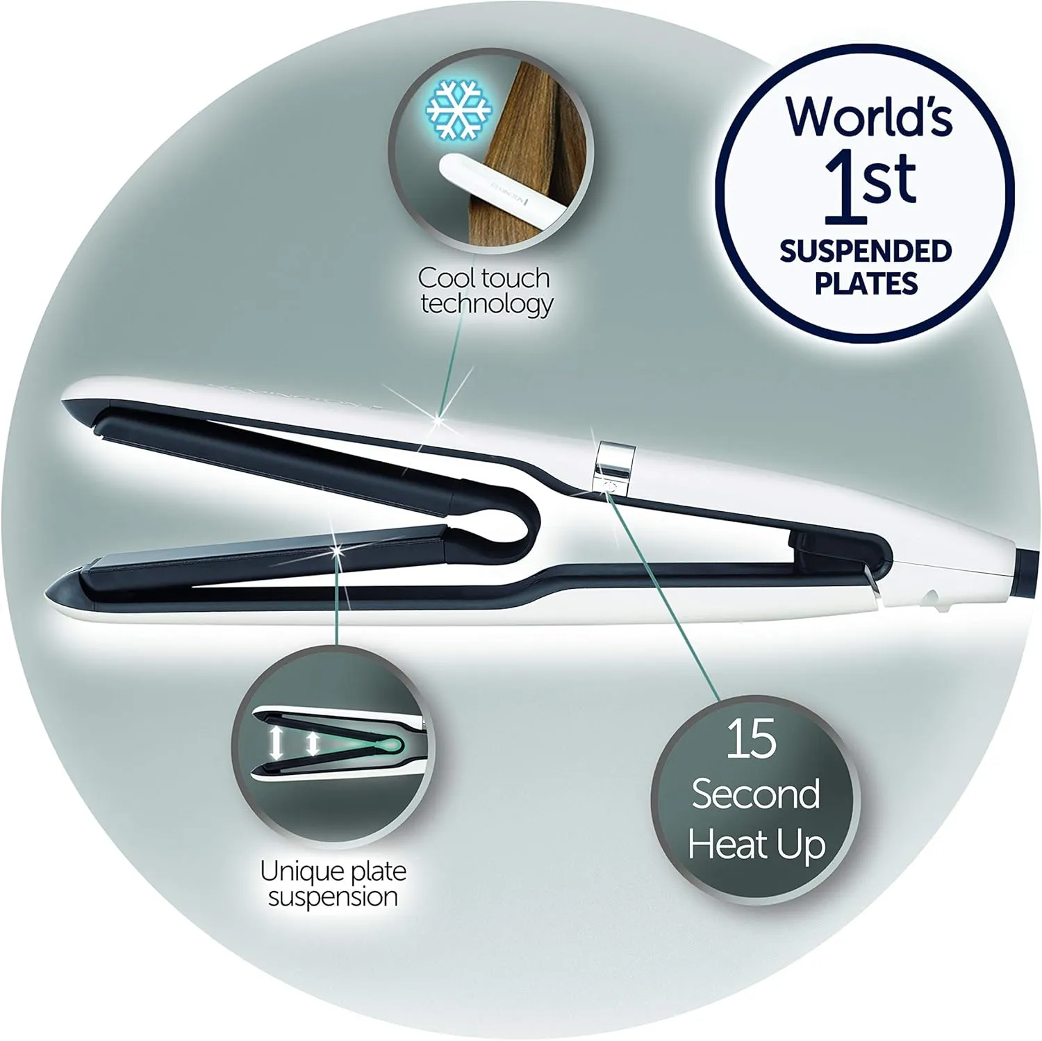 Remington S7412 Air Plates Titanium Ceramic Hair Straighteners, Floating for Increased Contact (Pack of 1) 3