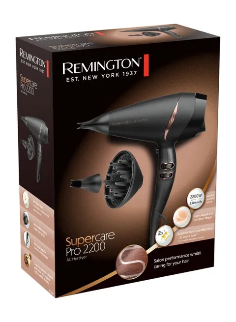 Remington Supercare Pro 2200 AC Hair Dryer REAC7200 2200W Black