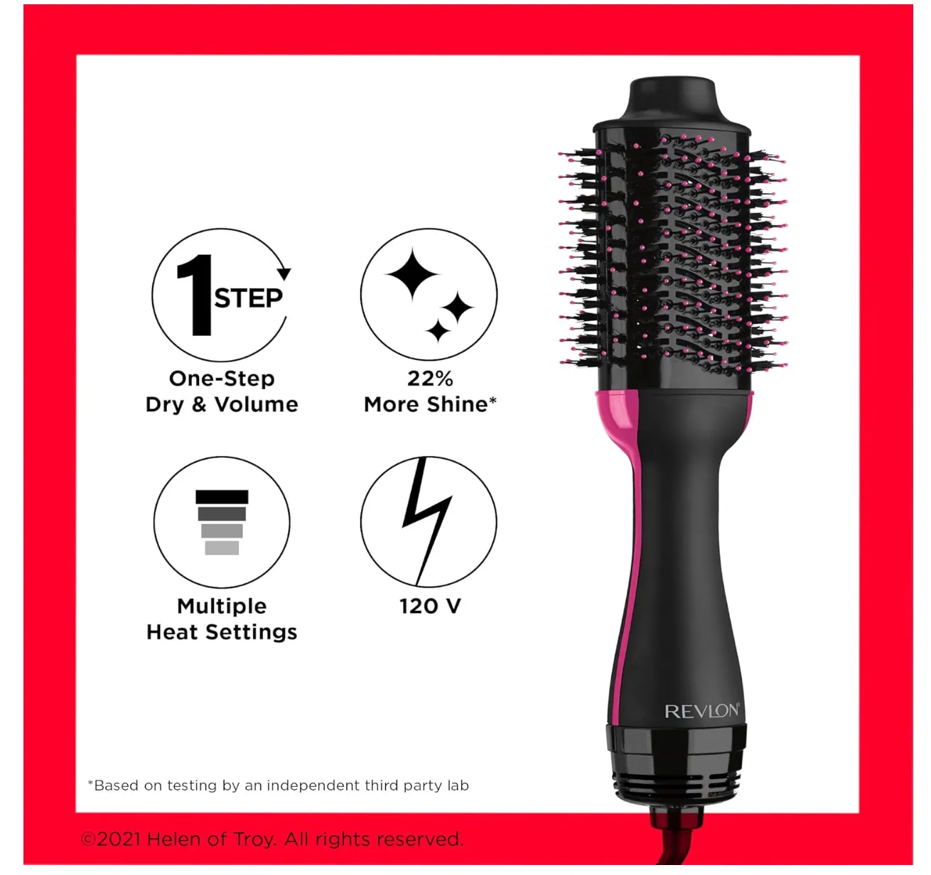 Revlon RVDR5222 One Step Hair Dryer & Volumizer, 2 heat setting plus cool setting (220-240V)