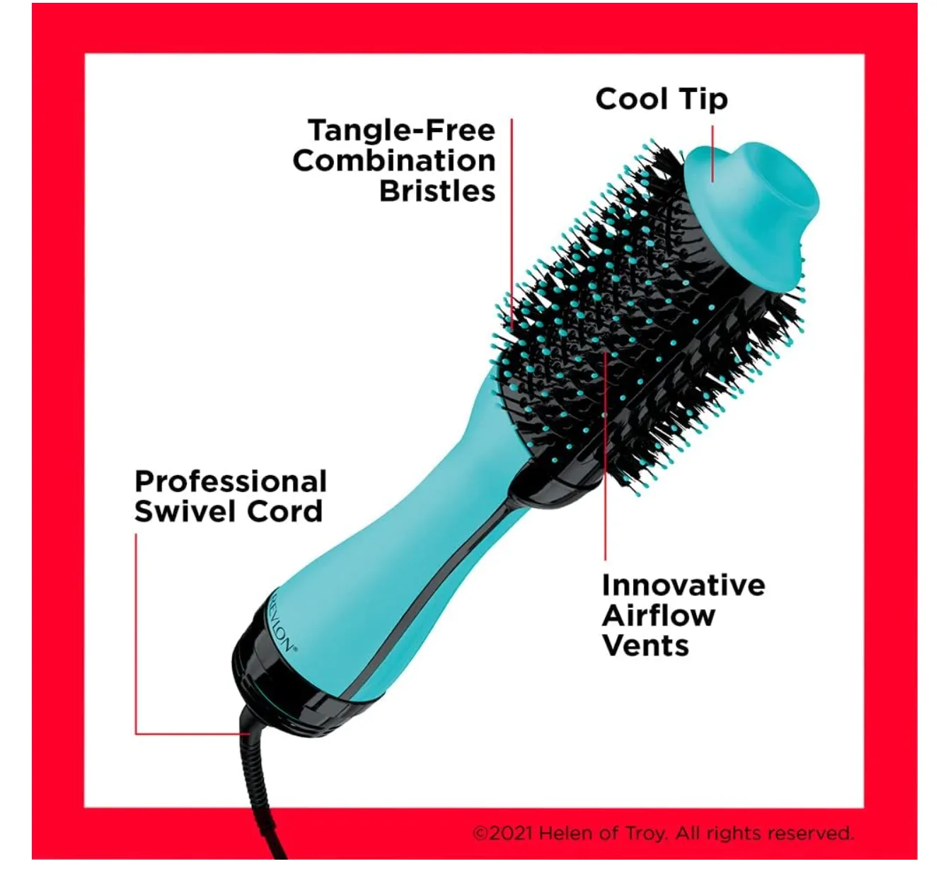 Revlon RVDR5222TRB One Step Hair Dryer & Volumizer, 2 heat setting plus cool setting - Green