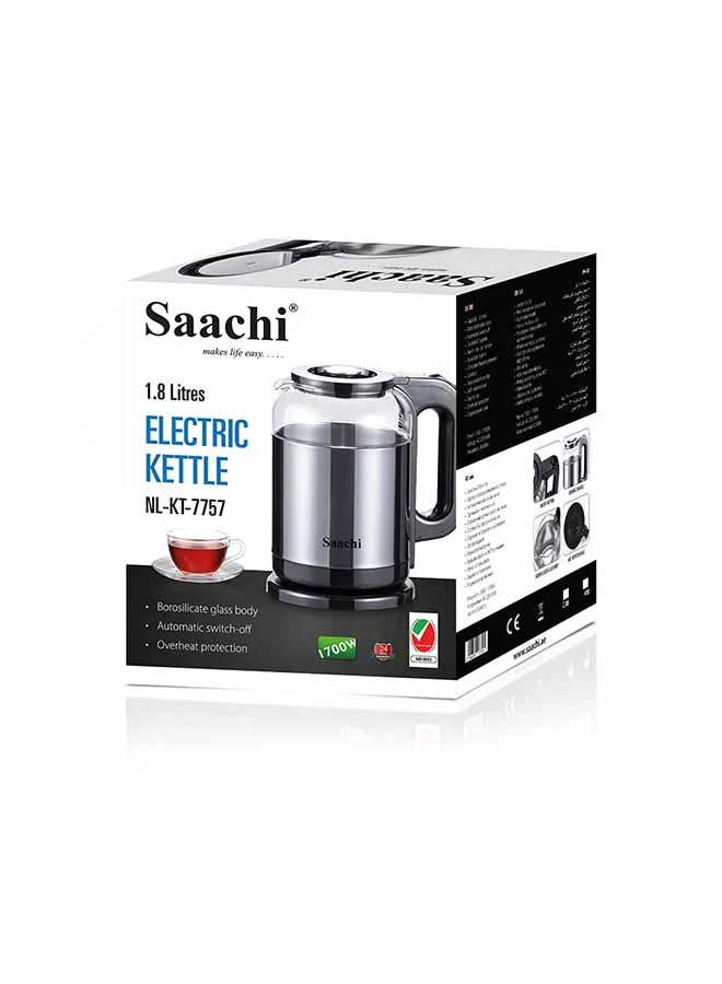 Saachi 1.8L Borosilicate Glass Electric Kettle with Smart LED Indicator NL-KT-7757-GY 2