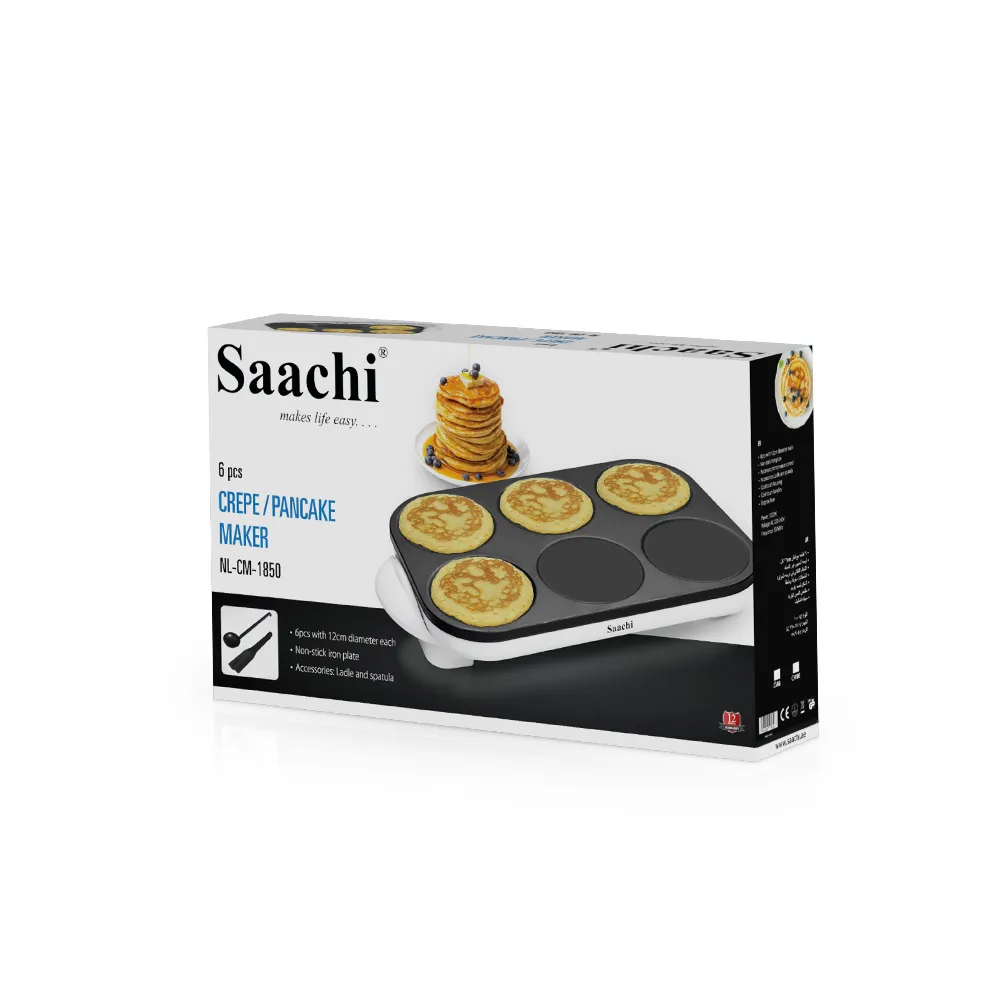 Saachi 2-in-1 Pancake and Mini Crepe Maker NL-CM-1850-WH  4
