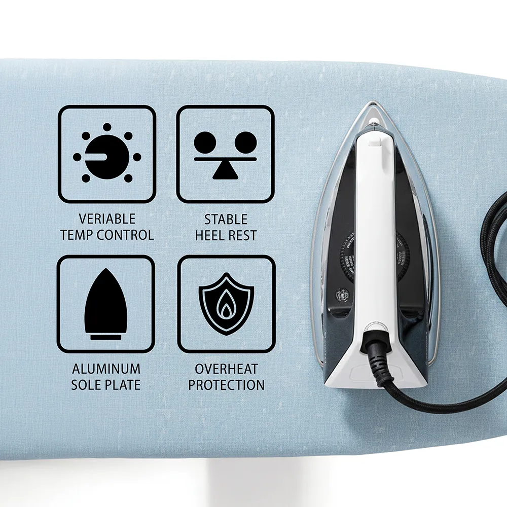 Saachi Dry Iron NL-IR-145-BK, 1000–1200W, Aluminium Soleplate, Variable Temperature Control, Overheat Protection, Power Indicator, Ergonomic Handle 3