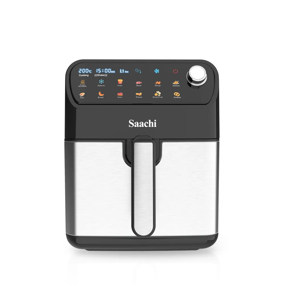 Saachi NL-AF-4787D-BK 7L Digital Air Fryer with 12 Preset Programs, 80–200°C Adjustable Temperature, 60-Minute Timer, Rapid Air Technology, Non-Stick Basket & Overheat Protection – 1700W, Black