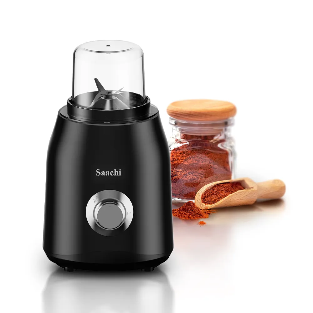 Saachi NL-BL-4415-BK 2-in-1 Blender & Grinder, 600W Low-Noise Motor, 1.5L PC Jar, 200ml Grinder, 2 Speeds with Pulse, Stainless-Steel Blades, Safety Lock & Overheat Protection – Black
