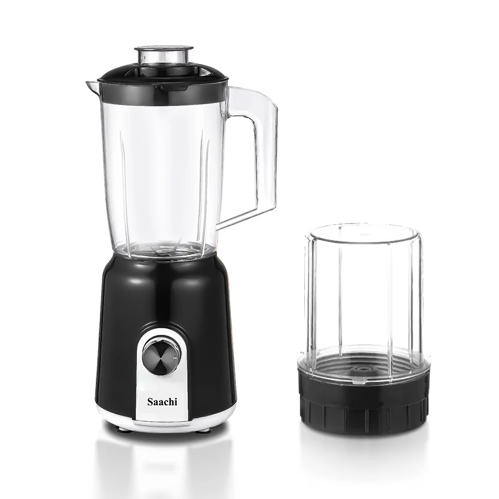 Saachi NL-BL-4416-BK 2-in-1 Blender & Grinder, 600W Low-Noise Motor, 1.5L PC Jar, 200ml Grinder, 2 Speeds with Pulse, Stainless-Steel Blade, Safety Lock & Overheat Protection – Black