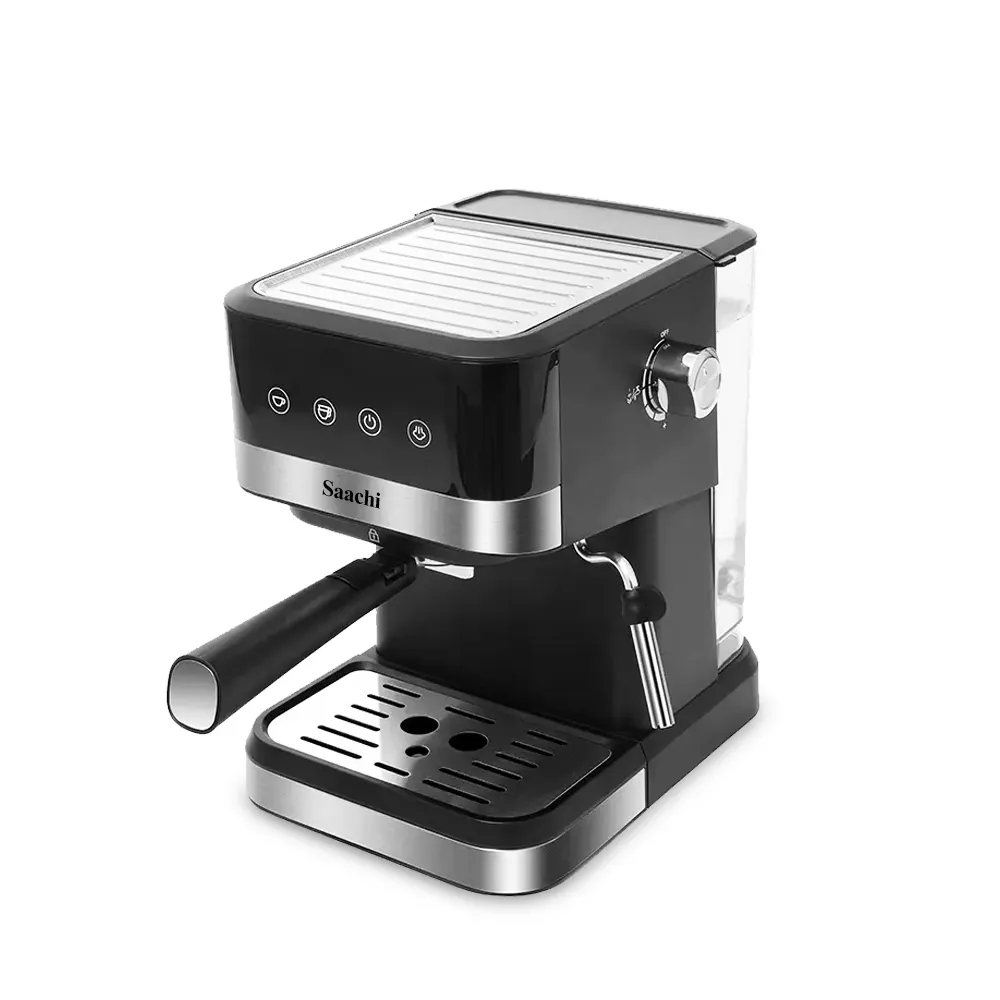 Saachi NL-COF-7065-BK 20-Bar Espresso Coffee Maker, 1050W Semi-Automatic Cappuccino & Latte Machine, 1.5L Detachable Water Tank, Digital Touch Control, Steam Milk Frother, Dual Stainless-Steel Filters and Cup-Warming Plate – Black 4