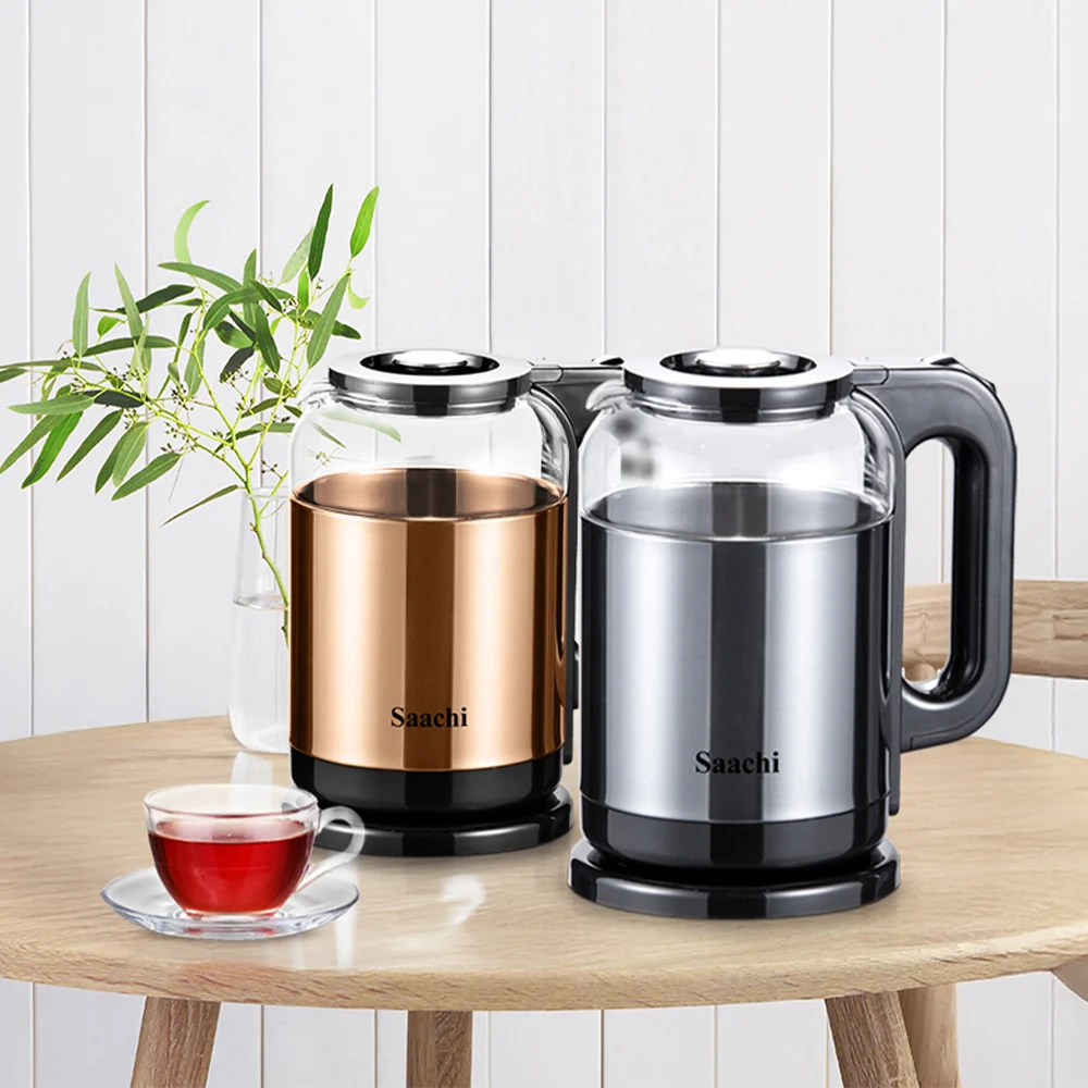 Saachi Premium 1.8L Gold Kettle with Borosilicate Glass & Auto Shut-off NL-KT-7757-GD 3