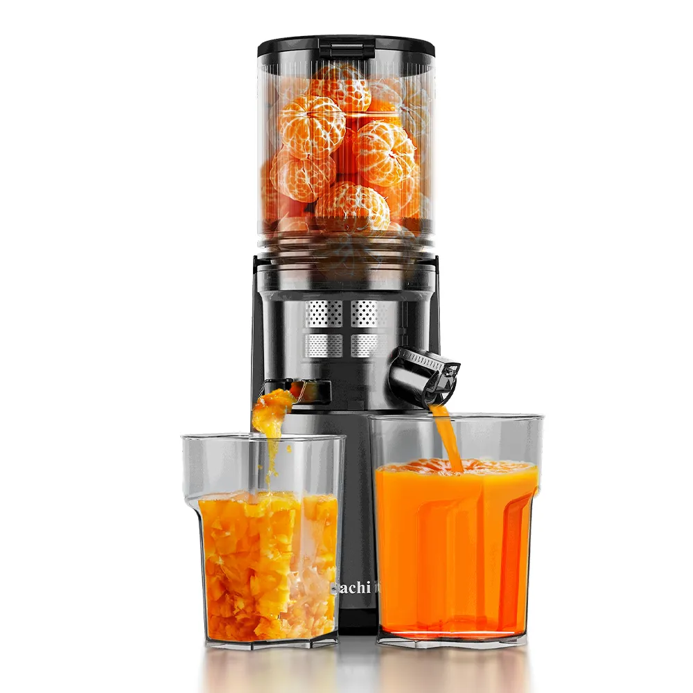 Saachi Slow Juicer with Oversized Feed Chute, Full Copper Motor, Advanced Juice-Pomace Separation with Slow Squeeze Technology, 700ml Pulp Container, 1000ml Juice Container NL-JU-4075-GY 2