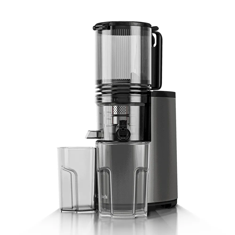 Saachi Slow Juicer with Oversized Feed Chute, Full Copper Motor, Advanced Juice-Pomace Separation with Slow Squeeze Technology, 700ml Pulp Container, 1000ml Juice Container NL-JU-4075-GY 3
