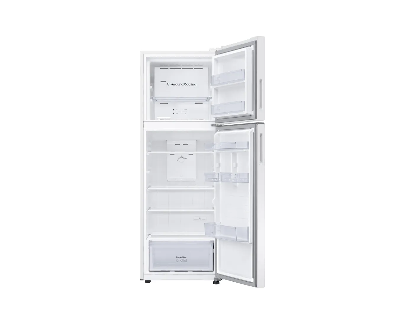 Samsung 304L Refrigerator – RT41 Top Mount Freezer Refrigerator with Digital Inverter Compressor, No Frost, All-Around Cooling, Multi Flow, Deodorizer, Tempered Glass Shelves & Elegant Silver Finish 4