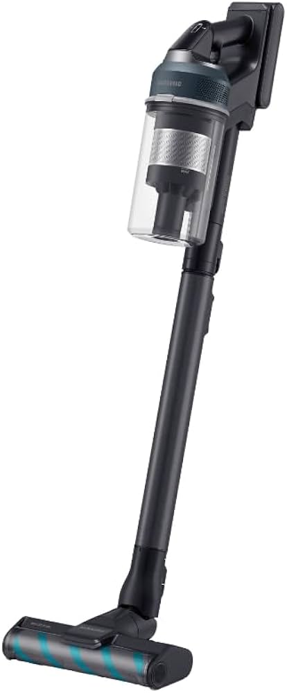 Samsung Jet 95 Complete Cordless Stick Vacuum Cleaner, 210W Suction Power, 580W HexaJet Motor, Up to 60-Minute Runtime, 0.8L Washable Dust Bin, Jet Cyclone, Jet Dual Brush, Slim LED Brush, Pet Tool+, Free-Standing Z Station, Black Chrometal/Midnight Blue – VS20C9544TB/SG