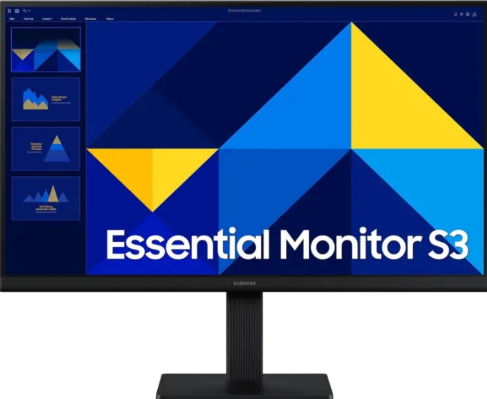 SAMSUNG S3 S30GD Essential Monitor, 22" IPS Display, FHD Resolution, 100Hz Refresh Rate, 5ms (GtG) Response Time, Flicker-Free Technology, 16.7m Color Support, Black | LS22D300GAMXUE