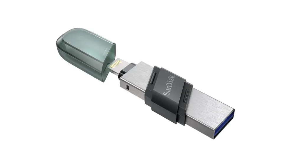 Sandisk iXpand Flash Drive With Lightning USB 3.1 128GB Grey/Green SDIX90N-128G-GN6NE 5