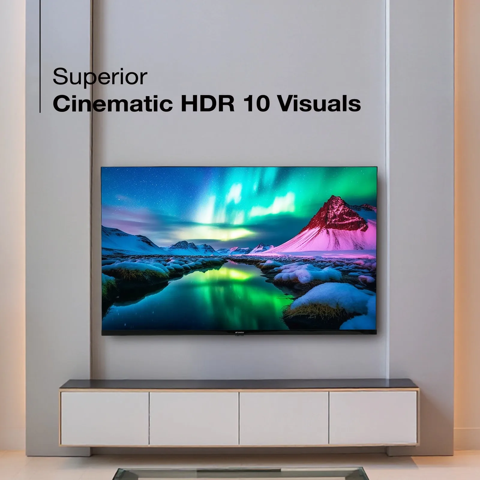 Sansui 43" QLED Smart LED Television – SS43LTQ502 43-Inch Full HD QLED Google TV with HDR10, Dolby Audio, Chromecast Built-in, Bezel-Less Design, Wi-Fi & Bluetooth