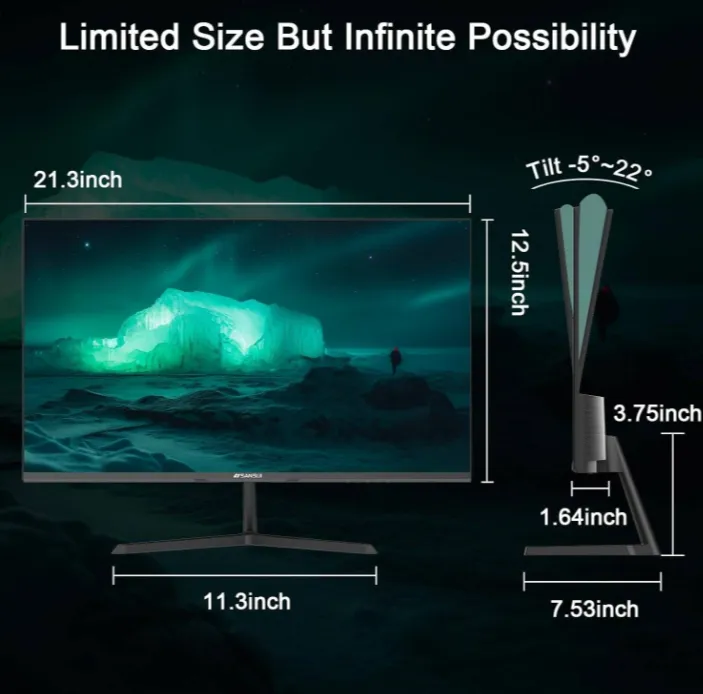 SANSUI X3A Monitor, 24" IPS Display, FHD Resolution, 100Hz Refresh Rate, 5ms (OD) Response Time, AMD FreeSync Technology, 16.7m Color Display, Black | ES-24X3A 5