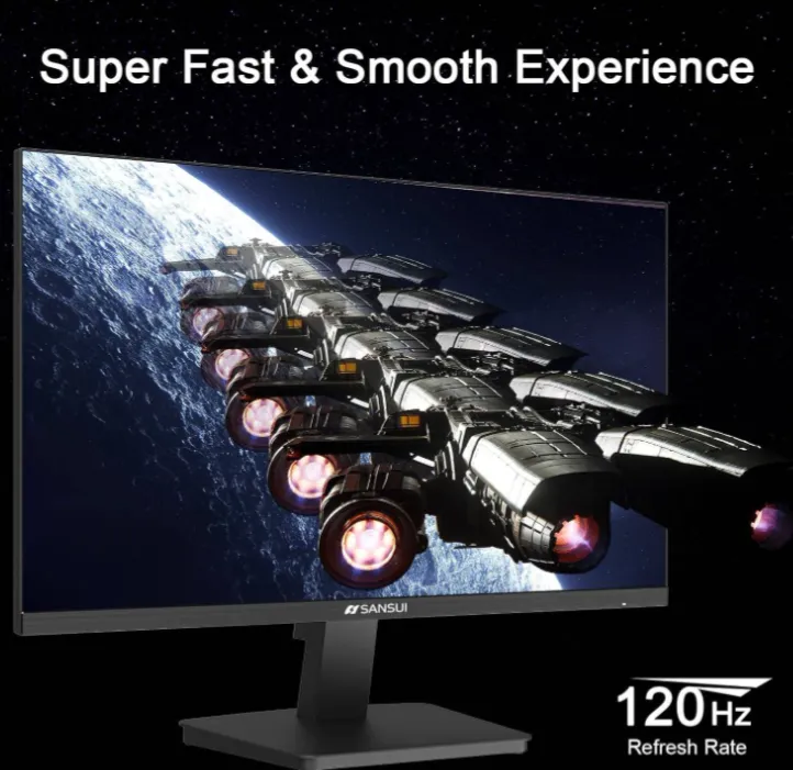 SANSUI X3AL Monitor, 27" IPS Display, FHD Resolution, 120Hz Refresh Rate, 5ms (OD) Response Time, 300Nits Brightness, AMD FreeSync Technology, Black | ES-27X3AL