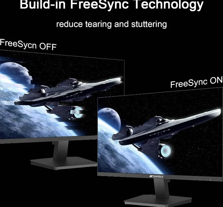  SANSUI X3AL Monitor, 27" IPS Display, FHD Resolution, 120Hz Refresh Rate, 5ms (OD) Response Time, 300Nits Brightness, AMD FreeSync Technology, Black | ES-27X3AL 3