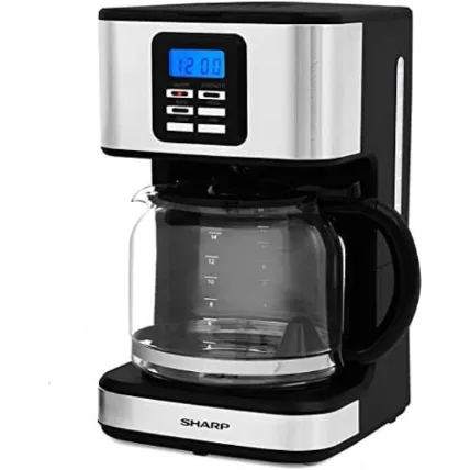 Sharp 950W 15 Cup 12 Hours Programmable Coffee Maker with 1.8L Glass Keep Warm Feature for Drip Coffee HMDX41S3 1.8 L 950 W HM-DX41-S3 Black 3