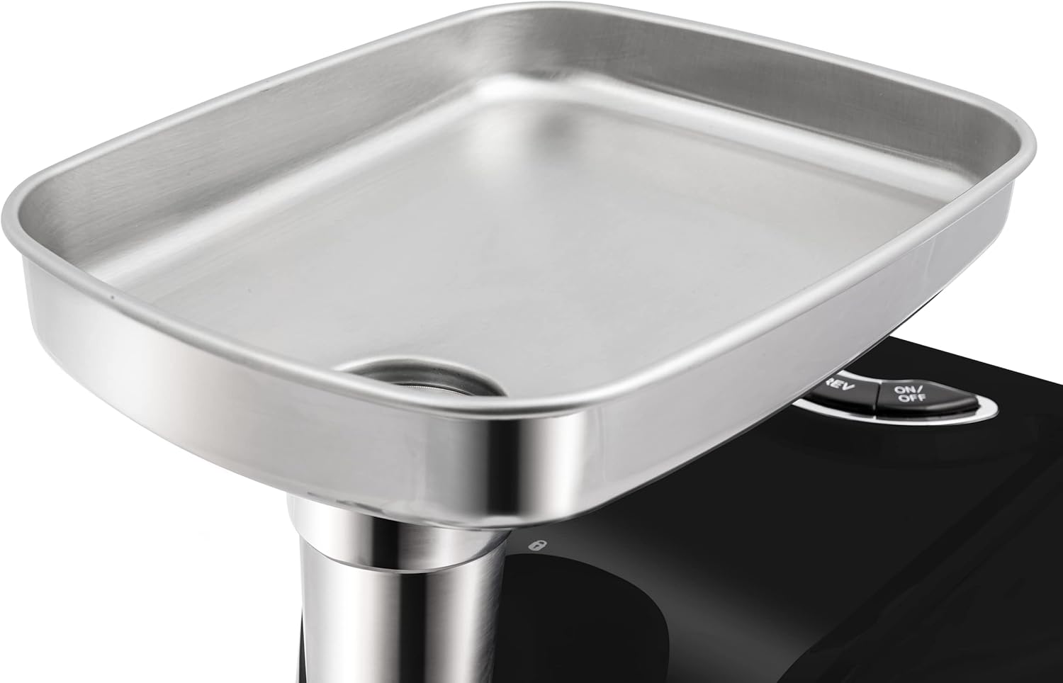 Sharp EG-PL41-K3 Electric Meat Grinder, 500W Rated / 2200W Maximum Power, 2.5kg/min Output, Japanese R-Shaped Stainless-Steel Blade, 3 Grinding Discs, Reverse Function, Sausage and Kubbe Attachments, Black/Silver 3