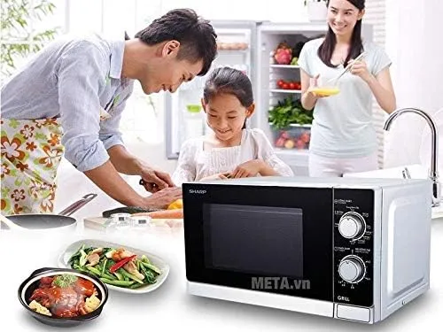 Sharp Microwave Oven – R20CT 20L Solo Microwave Oven with 800W Power, 5 Power Levels, Mechanical Control, Defrost Function, Glass Turntable & Compact Silver Design 2