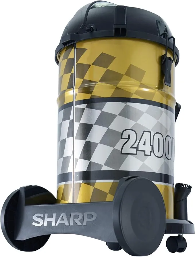 Sharp Vacuum Cleaner – EC-CA2422-Z 22L Heavy Duty Drum Vacuum Cleaner with 2400W Powerful Copper Motor, Metal Telescopic Pipe, SMS Filter, Power Control, 8m Cable & Gold Finish 3