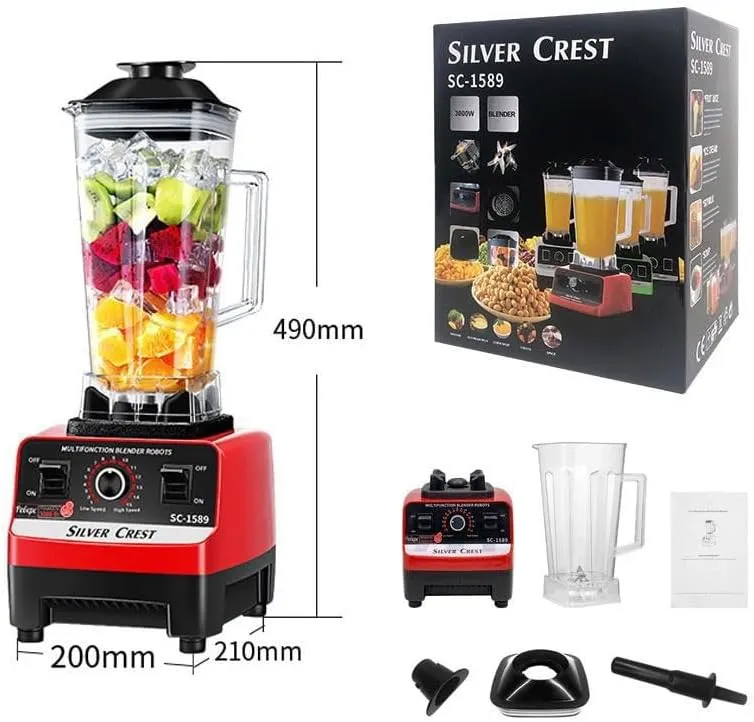 Silver Crest Blender Professional Heavy Duty Commercial Mixer Juicer Speed Grinder and Ice Smoothies 2