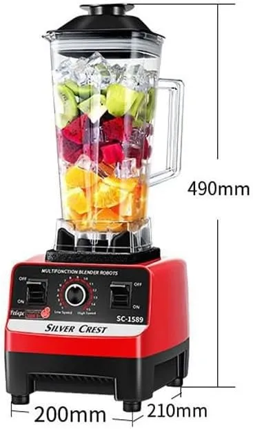Silver Crest Blender Professional Heavy Duty Commercial Mixer Juicer Speed Grinder and Ice Smoothies 3