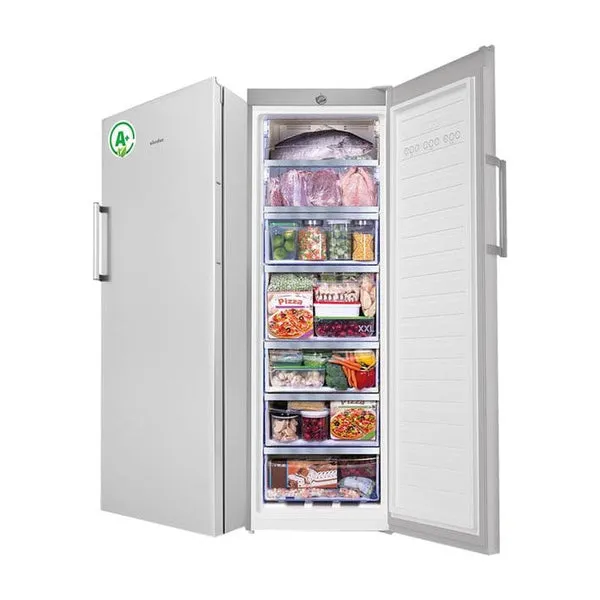 Simfer 300L Upright Freezer – FS7305NFAS Silver No Frost Vertical Freezer with 7 Drawers, Electronic Cooling Control, R600a Refrigerant, Fast Freeze Function, Reversible Door & High Temperature Alarm