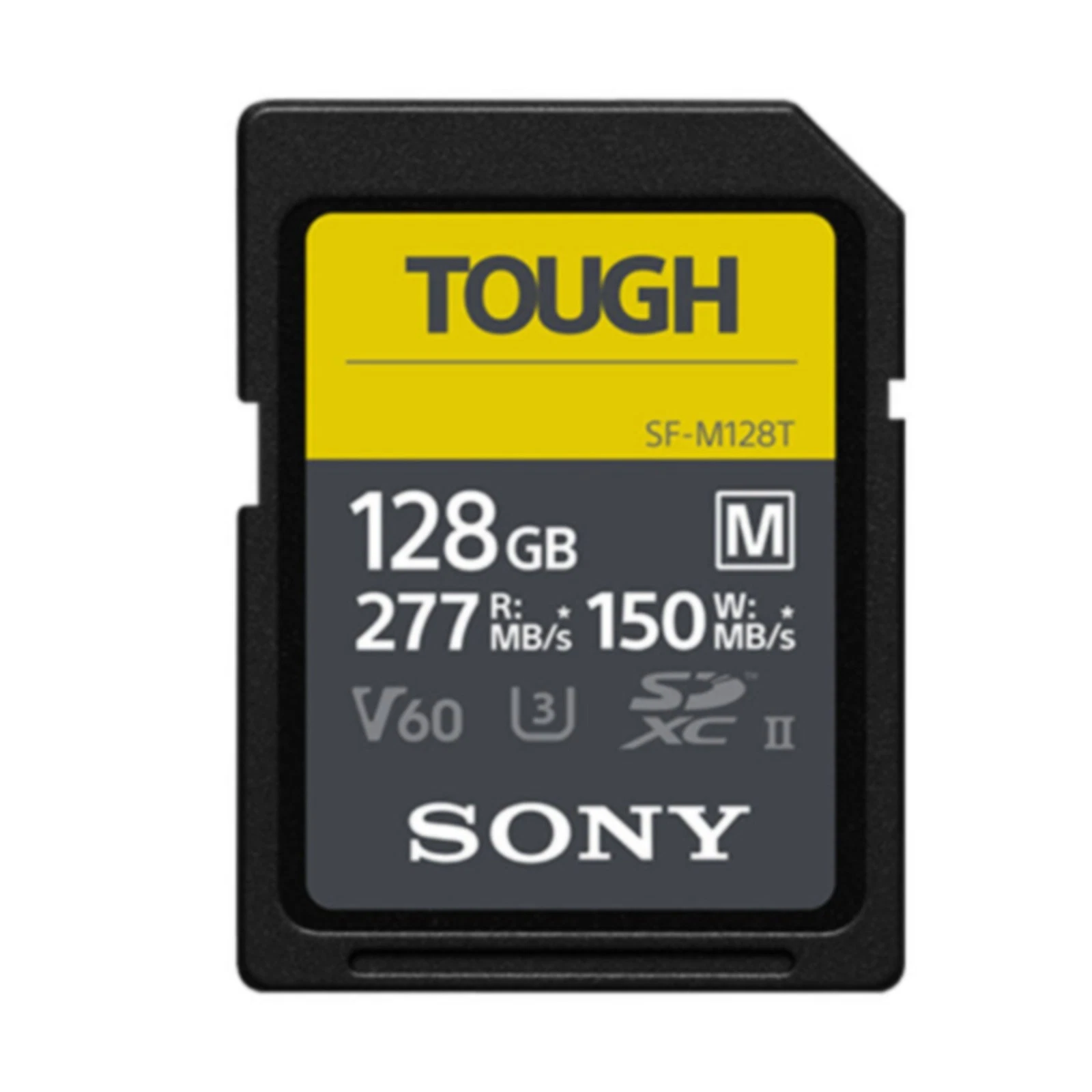 Sony 128GB SF-M Series TOUGH UHS-II U3 V60 SDXC Memory Card, Up to 277MB/s Read & 150MB/s Write – SF-M128T / SFM128T/T1, Black