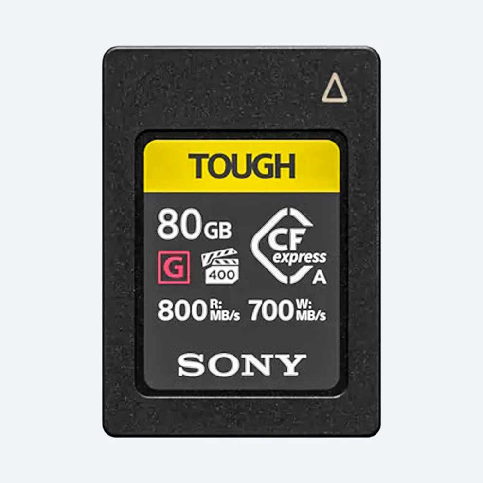 Sony CEA-G80T 80GB CFexpress Type A TOUGH Memory Card, VPG400, Up to 800MB/s Read & 700MB/s Write, Rugged Professional Storage – Black