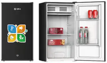 SPJ Single Door Refrigerator – Black – SPJ-RFS-120BLW 90L Compact Refrigerator with Direct Cooling, Powerful Compressor, Adjustable Glass Shelves, Vegetable Crisper, LED Interior Light & Energy Efficient Operation 2