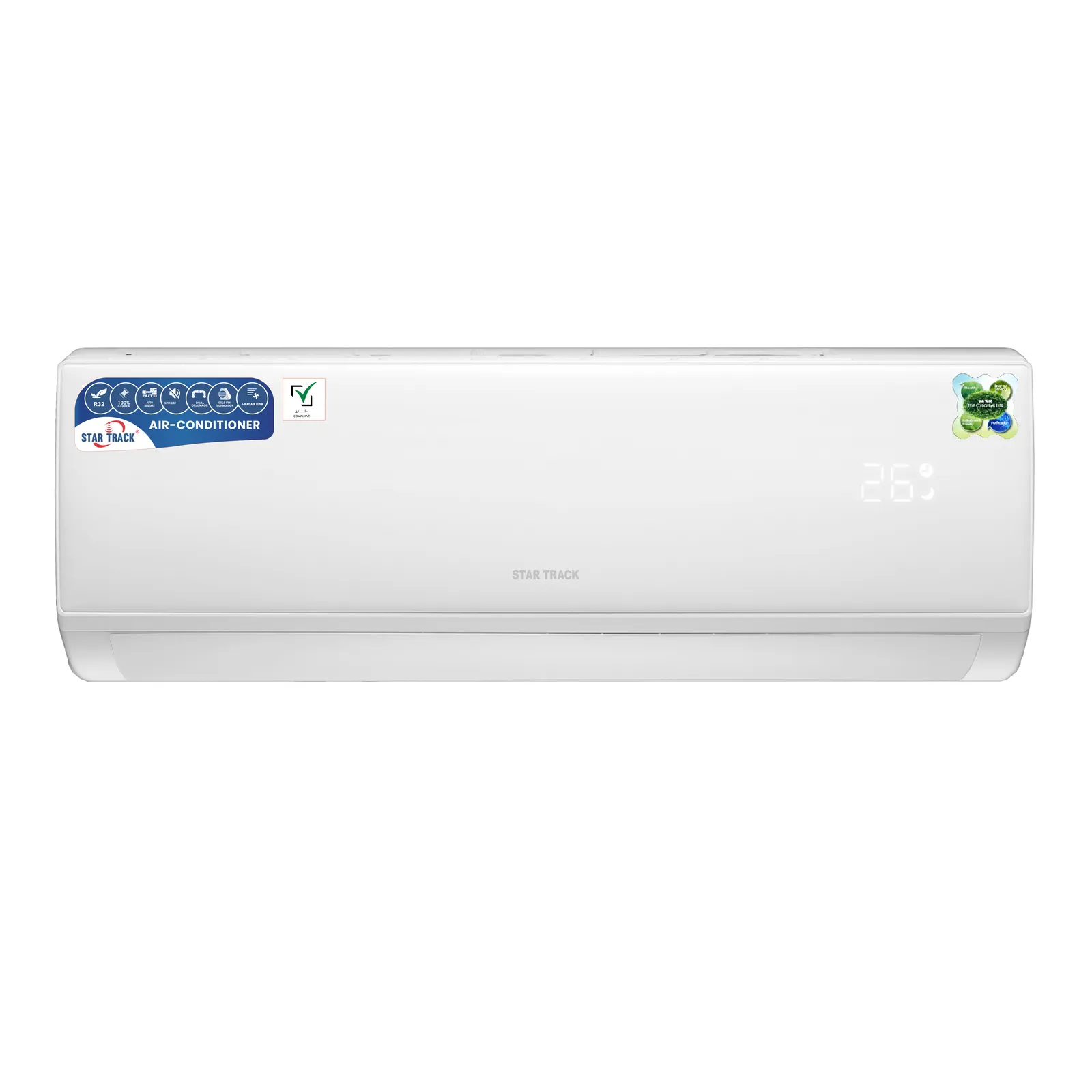 Star Track 2.5 Ton Split Air Conditioner – ST3000BTUTC1T3 30000 BTU Cooling System with T3 Rotary Compressor, R410A Refrigerant, Copper Condenser, Auto Restart & Energy Efficient Operation