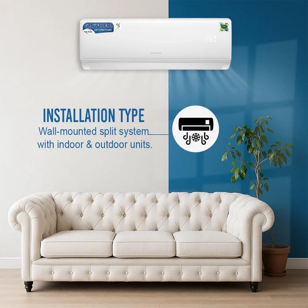 Star Track 2.5 Ton Split Air Conditioner – ST3000BTUTC1T3 30000 BTU Cooling System with T3 Rotary Compressor, R410A Refrigerant, Copper Condenser, Auto Restart & Energy Efficient Operation 3