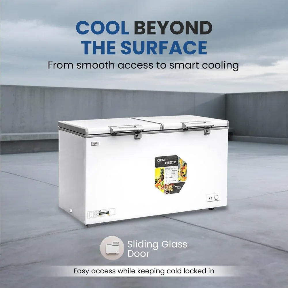 Star Track 423L Double Door Chest Freezer – White – STCFW475L 475L Gross Capacity Deep Freezer with Anti-Scratch Cabinet, Manual Defrost, LED Light, Storage Basket, Lock & Energy Efficient Cooling 3