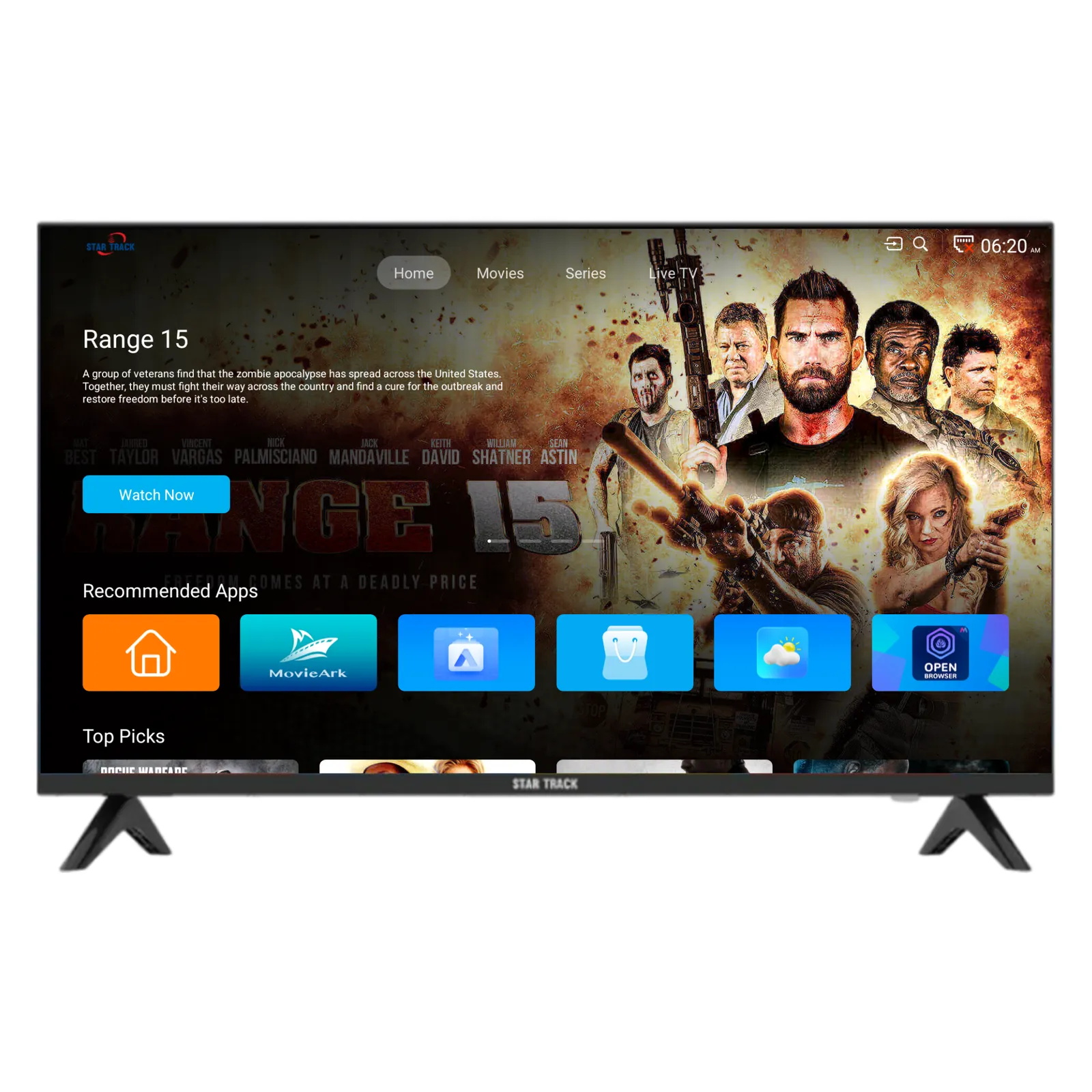 Star Track 65 Inch Smart LED Television – ST-65KAZ-2200 4K Ultra HD Smart TV with LED Display, Android Smart Platform, HDR Support, Bezel-Less Design, WiFi, Bluetooth, Netflix, YouTube & Digital Receiver