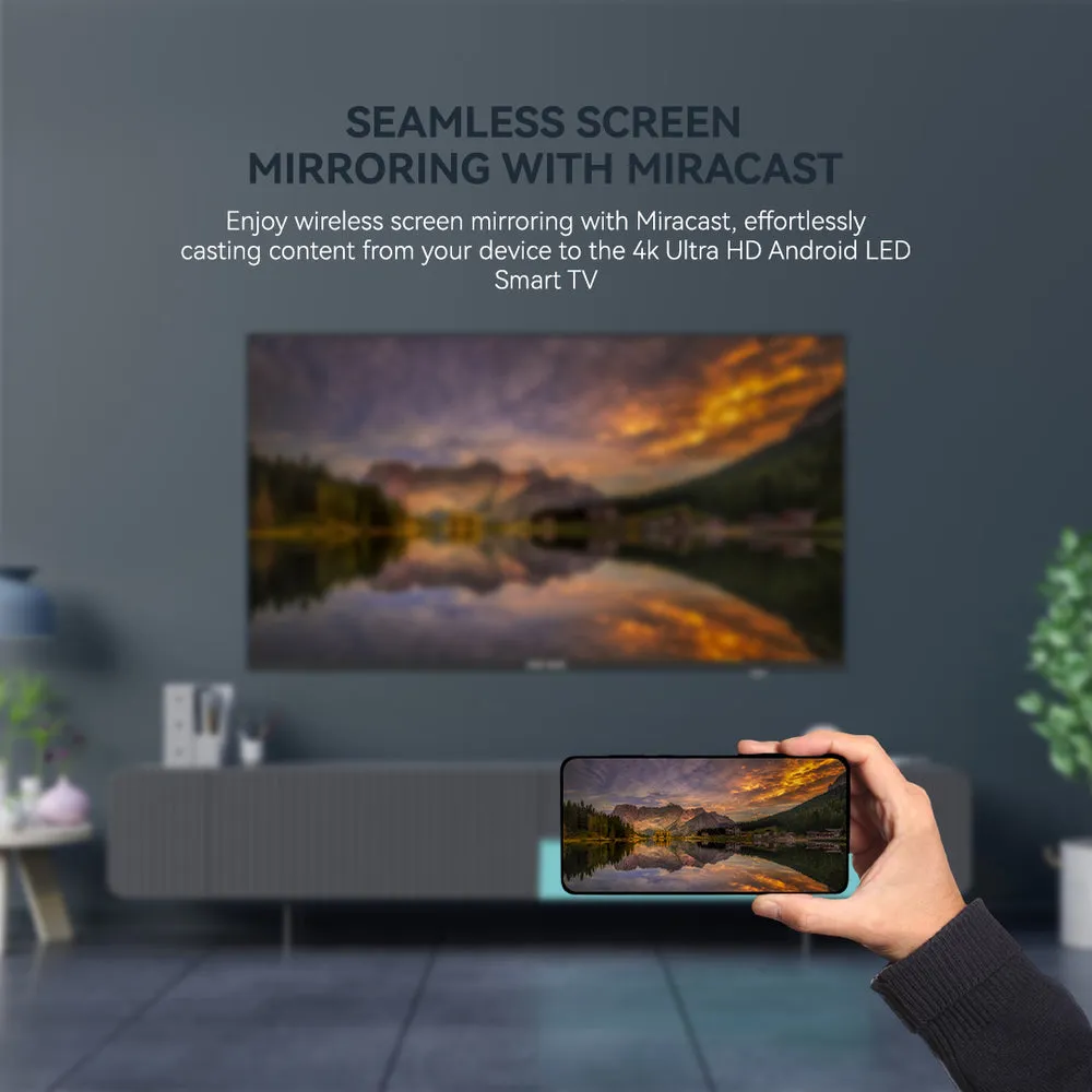 Star Track 65 Inch Smart LED Television – ST65KSY2200 4K Ultra HD Smart TV with Android Smart Platform, HDR Support, Bezel-Less Design, WiFi, Bluetooth, Netflix, YouTube & Digital Receiver 3