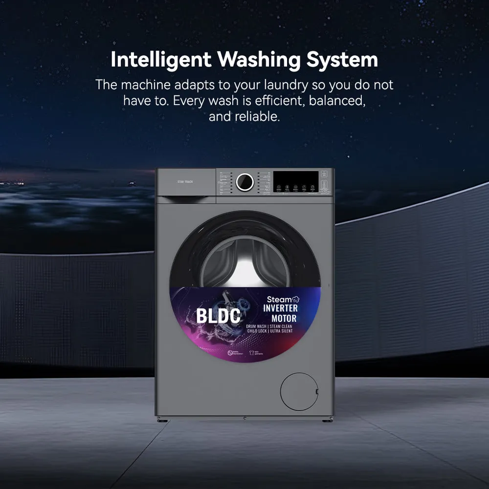 Star Track 6KG Front Load Washing Machine – SW600ATW1-SK Fully Automatic Front Loading Washer with BLDC Inverter Motor, 1200 RPM Spin Speed, LED Display, Multiple Wash Programs & Energy Efficient Operation 2
