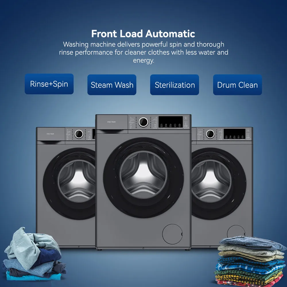 Star Track 6KG Front Load Washing Machine – SW600ATW1-SK Fully Automatic Front Loading Washer with BLDC Inverter Motor, 1200 RPM Spin Speed, LED Display, Multiple Wash Programs & Energy Efficient Operation 4