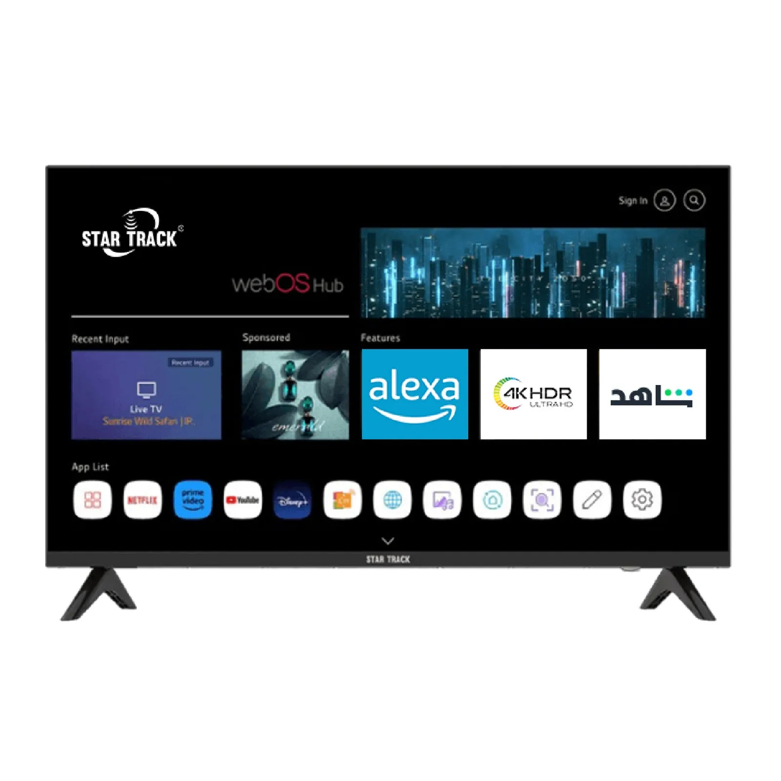 Star Track 75 Inch Smart LED Television – KSY2200 4K Ultra HD Smart TV with WebOS/Android Smart Platform, HDR Support, Bezel-Less Design, Bluetooth, WiFi, Netflix & YouTube Support