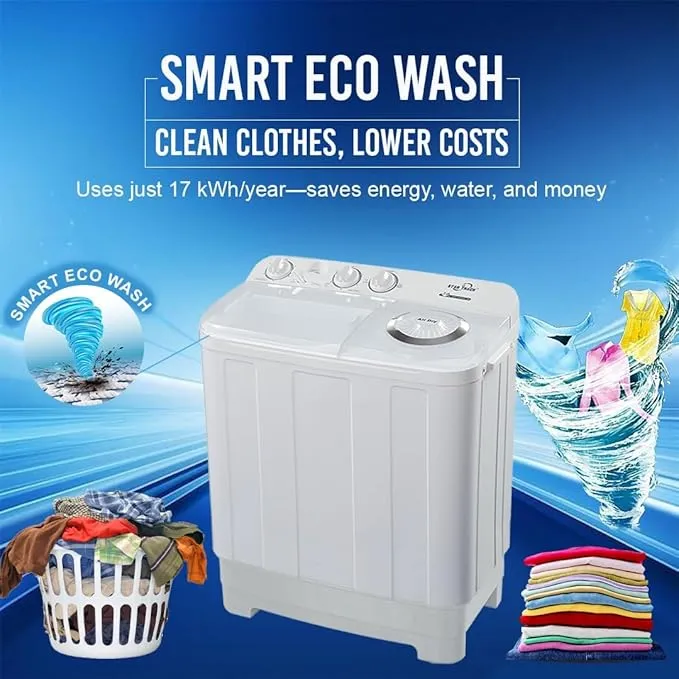 Star Track 7KG Twin Tub Washing Machine – SW700W1-TK Semi Automatic Top Load Washer with Spin Dryer, Lint Filter, Mechanical Control, Energy Efficient Motor & Dual Tub Design