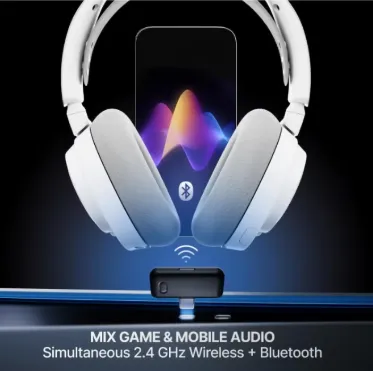 SteelSeries Arctis Nova 7P White Wireless Gaming Headset + Multi-Booster Pack Add-Ons, Mobile App Control, 38 HR Battery, Neodymium Magnetic Drivers, 2.4GHz/Bluetooth, White | 61562 3