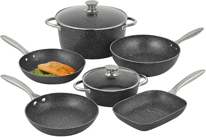 StoveWell Cookware Set black 8Pcs MU2504