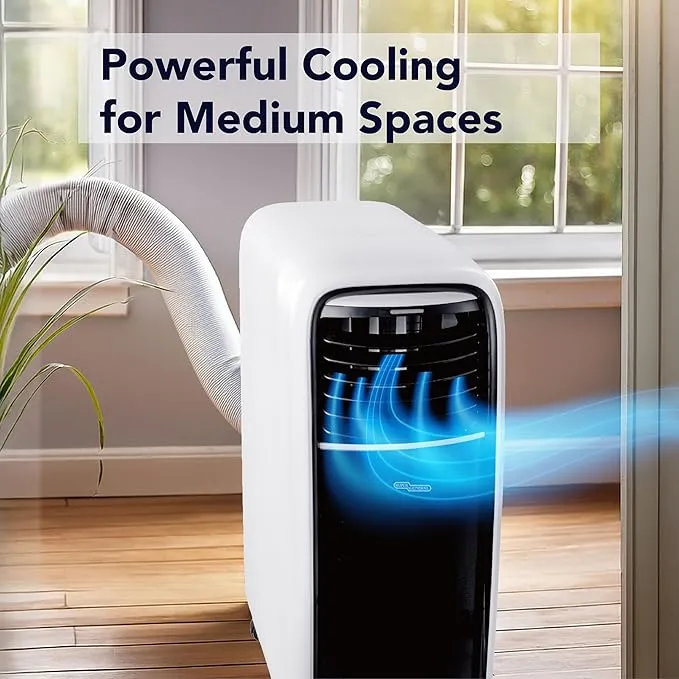 Super General 1.0 Ton (12000 BTU) Portable Air Conditioner With Rotary Compressor, T3 Climate, R410A Refrigerant, 3-in-1 Cooling, Dehumidifier & Fan Mode, Sleep Mode, 3 Fan Speeds, No Drip Technology, Water Self Evaporation, 24 Hour Timer & Remote Control SGP124T3 White-Black