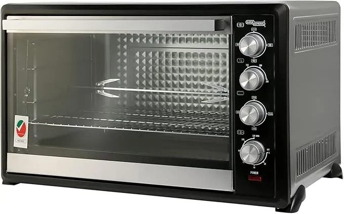 Super General 100L Electric Oven – SGEO101TRC Stainless Steel/Black with Convection, Rotisserie, Grill, 7 Heating Functions, Thermostat & 120 Minutes Timer