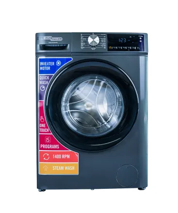 Super General 10KG Front Load Fully Automatic Washing Machine With 1400 RPM, 15 Wash Programs, LED Display, Built-In Heater, One Touch Wash & Quick Wash SGW10450HDS Grey